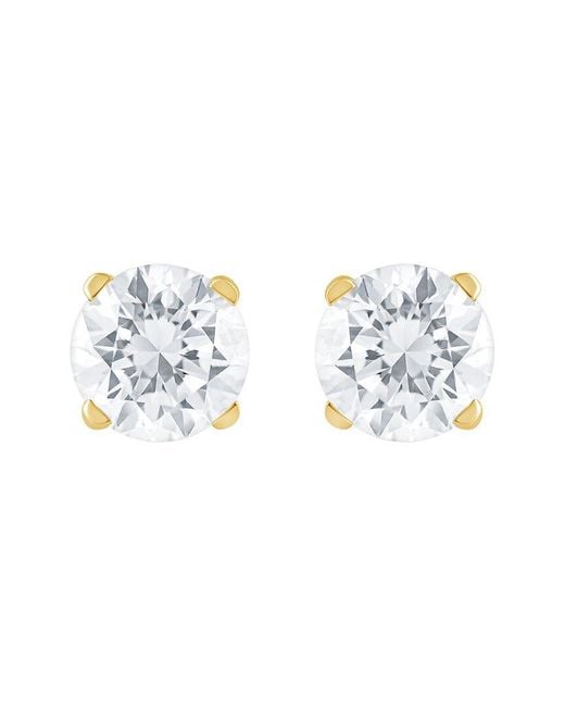 Lab Grown Diamonds Metallic 14K 1.00 Ct. Tw. Lab-Grown Diamond 4 Prong Stud Earring