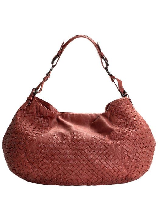 Bottega Veneta Red Leather Memory Shoulder Bag (Authentic Pre-Owned)