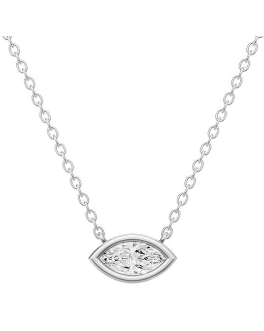 Lab Grown Diamonds Metallic 14K 0.25 Ct. Tw. Lab-Grown Diamond Necklace