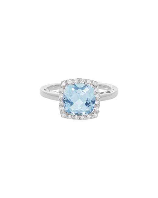 Diamond Select Cuts Blue 14K Diamond .10 Ct. & 1.80 Ct. Aquamarine Ring