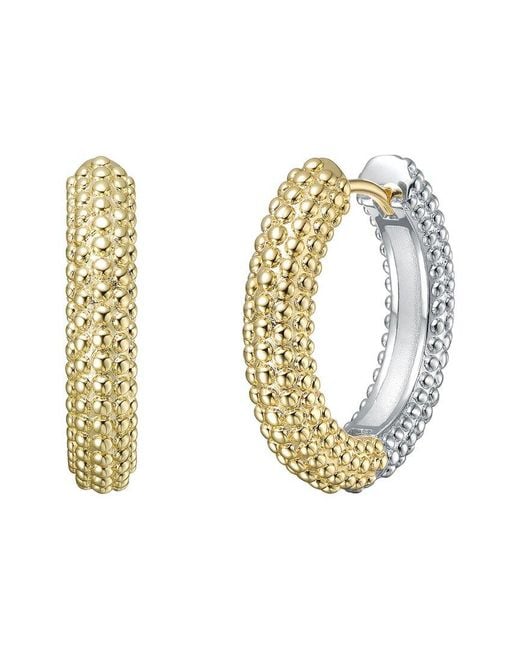 Genevive Jewelry Metallic Rachel Glauber Plated Hoop Earrings