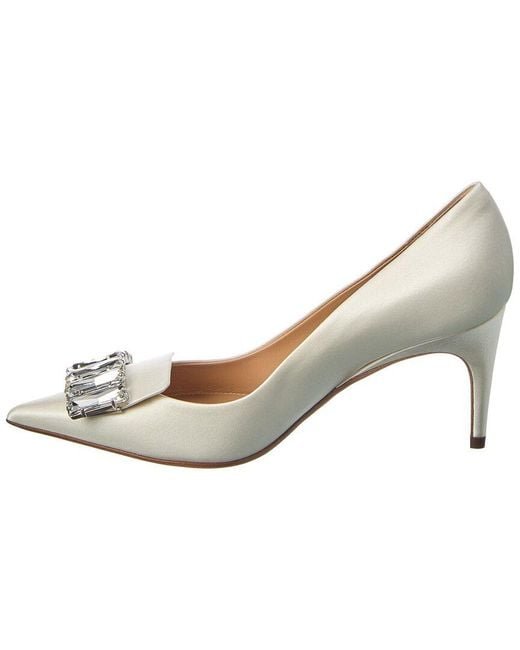 Sergio Rossi White Sr1 Bridal Satin Pump
