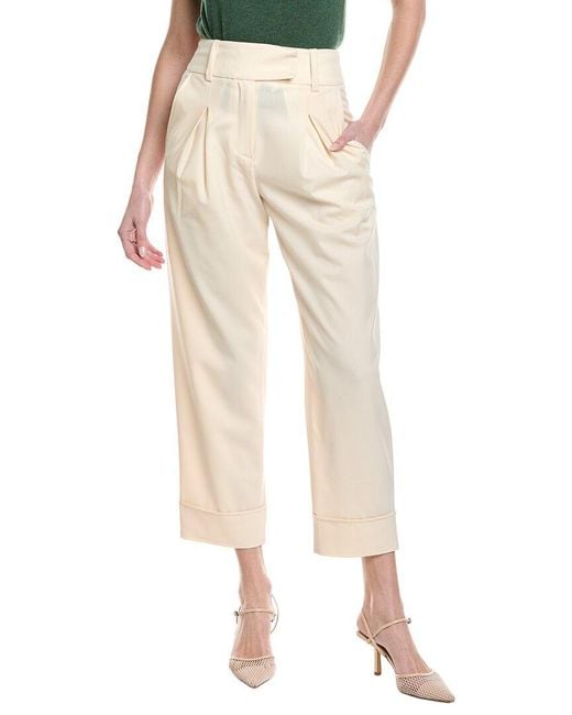 Eleventy Natural High-waist Wool-blend Trouser