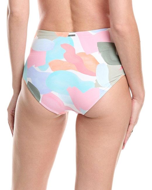 Sea Level Blue Paintball High-Waist Gathered Bikini Bottom