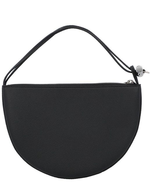 Longchamp Black Le Roseau Small Leather Clutch
