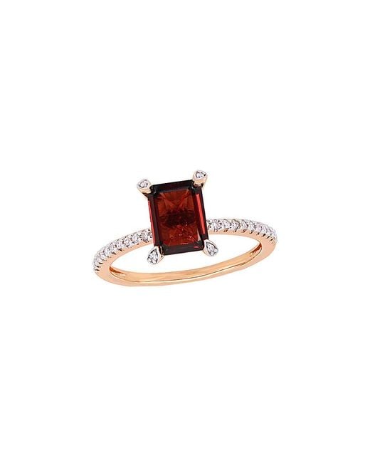 Rina Limor White 10k Rose Gold 2.23 Ct. Tw. Diamond & Garnet Ring