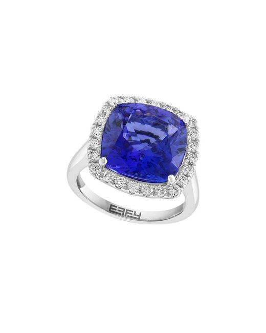 Effy Fine Jewelry Blue 14K 10.39 Ct. Tw. Diamond & Tanzanite Ring