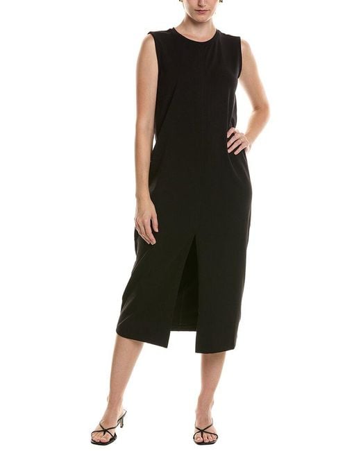 Eileen Fisher Black Solid Midi Dress