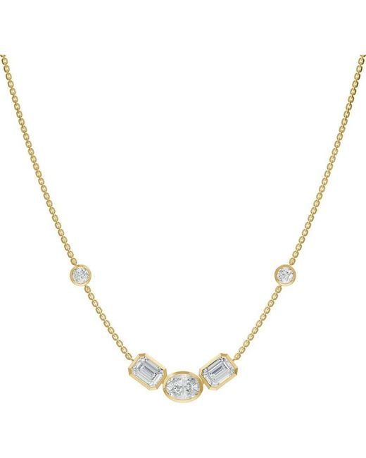 Lab Grown Diamonds Metallic 18K Over 3.73 Ct. Tw. Lab-Grown Diamond Necklace