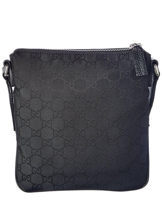 Gucci Black Small Gg Nylon Messenger Bag