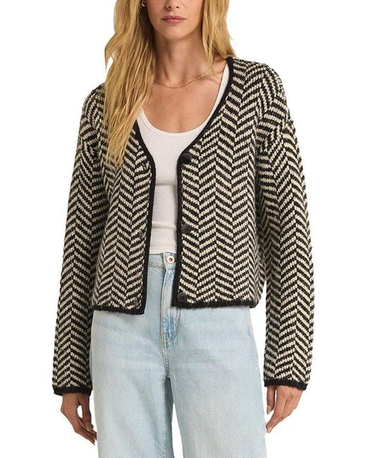 Z Supply Black Noemi Herringbone Cardigan