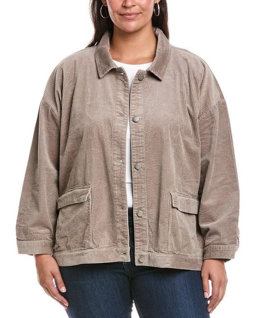 Eileen Fisher Brown Plus Classic Collar Jacket