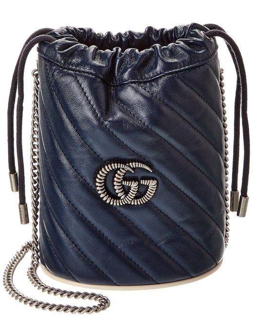 Mini gg marmont 2.0 quilted leather bucket bag on sale