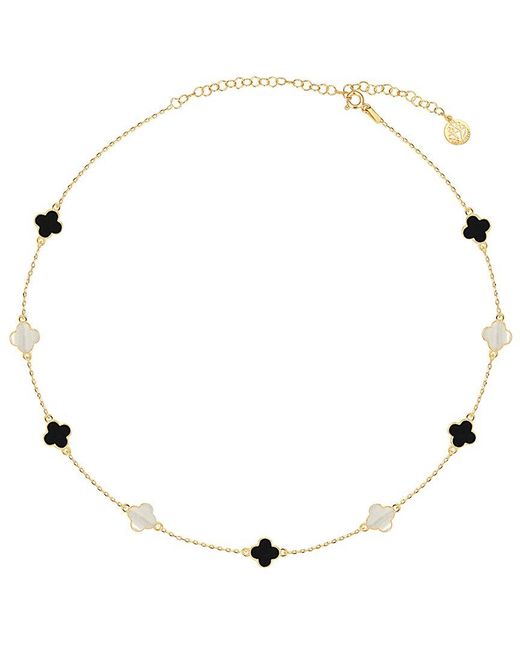 Gabi Rielle Natural 14K Over Cz Mini Clover Necklace