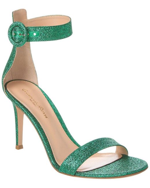 Gianvito Rossi Green Portofino 85 Glitter Sandal