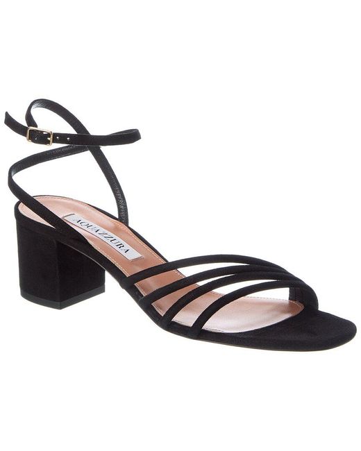 Aquazzura Metallic Latour 50 Suede Sandal