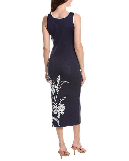 Sam Edelman Blue Knit Floral Maxi Dress