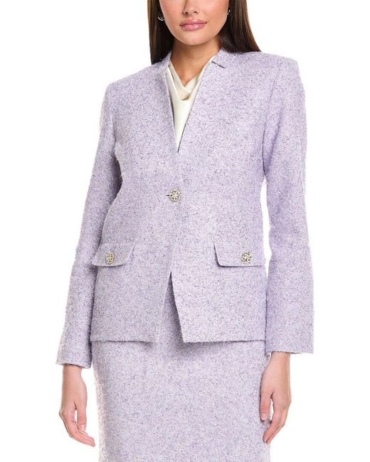 St. John Purple Lurex Baby Eyelash Jacket