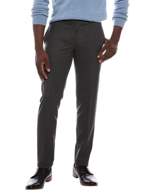 Canali Black Wool Formal Pant for men