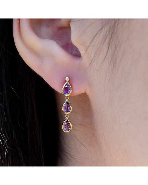 Kai Fine Jewelry Pink 14K 1.23 Ct. Tw. Diamond & Amethyst Drop Earrings