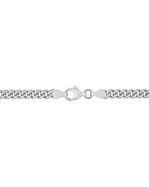 Italian Silver Metallic Curb Link Chain Bracelet