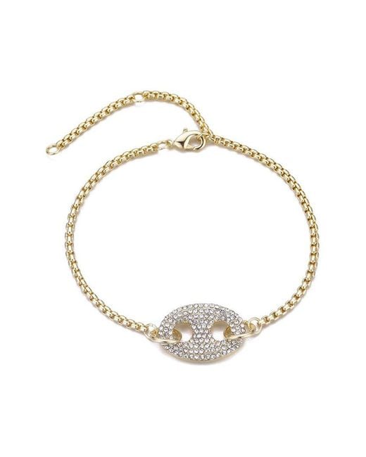 Adornia Metallic 14K Plated Cz Crystal Mariner Link Bracelet