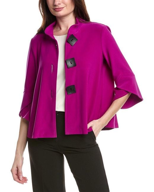 Joseph Ribkoff Pink Funnel Neck Jacket