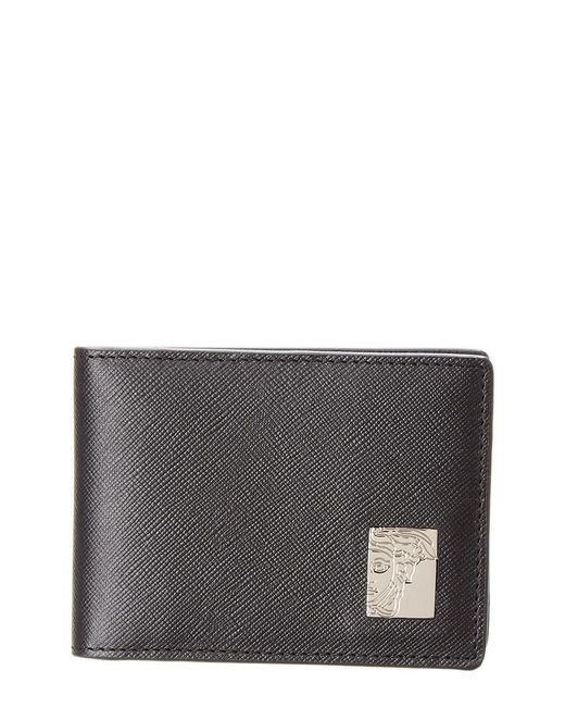 Versace Collection Leather Bifold Wallet in Black for Men | Lyst