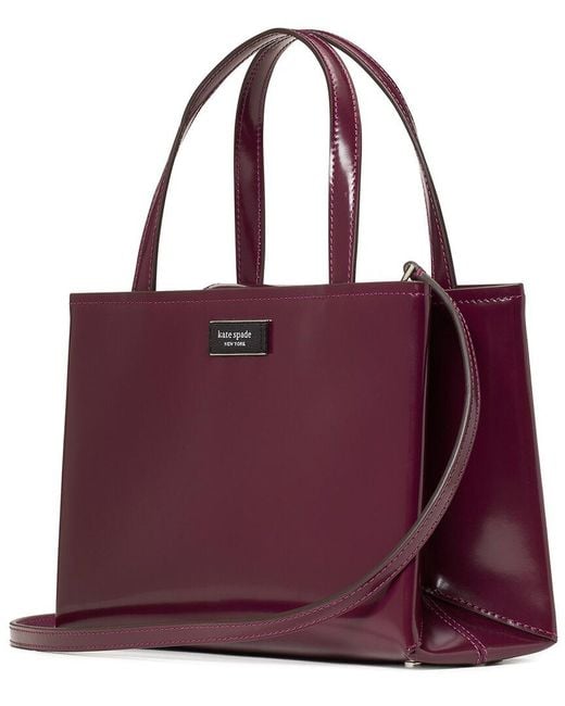 Kate Spade Purple Sam Icon Small Spazzolato Leather Tote