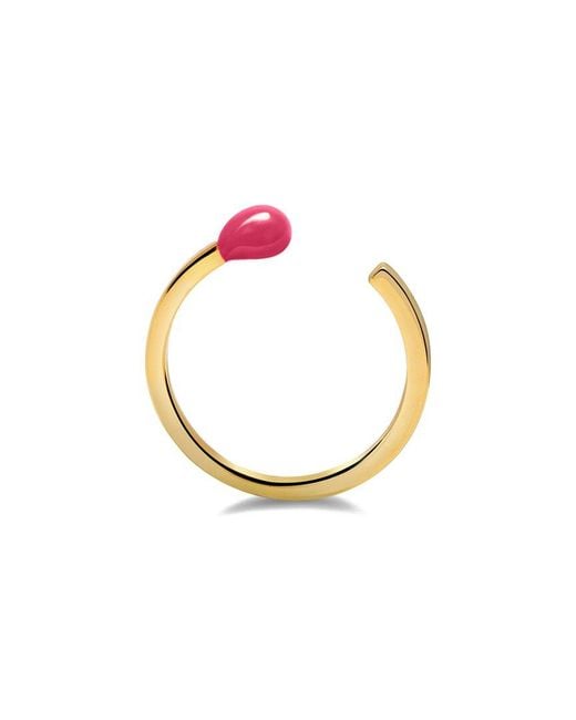 Gabi Rielle Metallic 14k Over Silver Enamel Adjustable Matchstick Ring