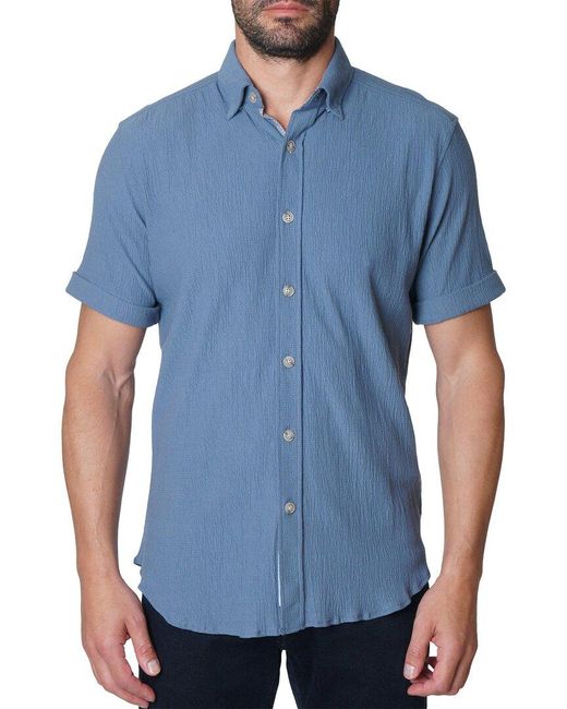 Robert Graham Blue Hammond Knit Shirt for men