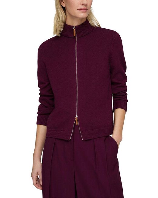 Lafayette 148 New York Purple Fitted Silk-Blend Bomber