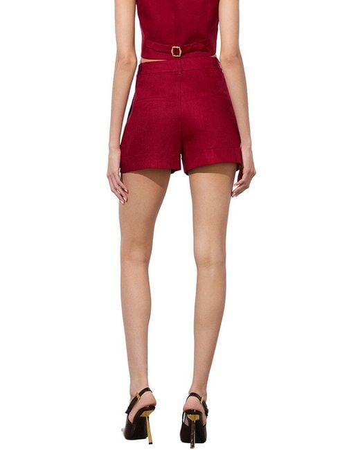 Alice + Olivia Red Cuffed Short