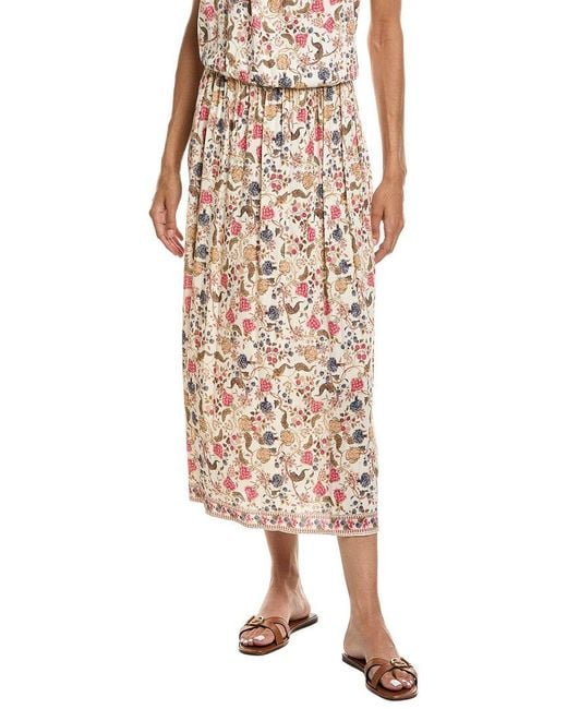 Max Studio Natural Printed Maxi Skirt
