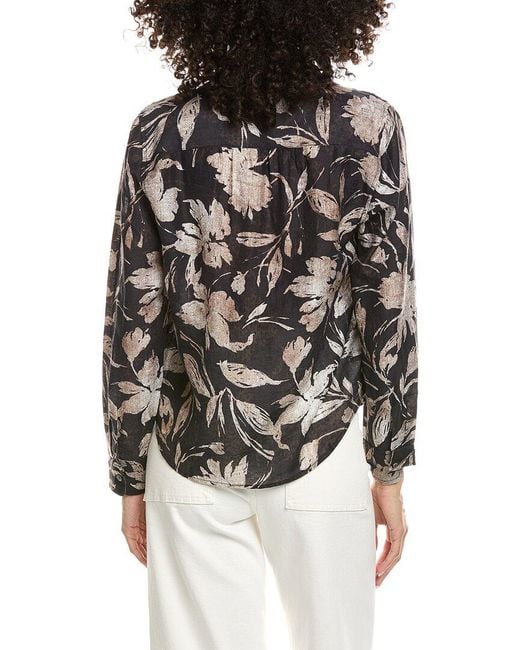 Tommy Bahama Black Bloom Beauty Linen-Blend Shirt