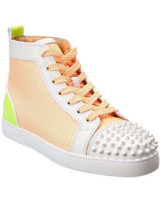 Christian Louboutin Multicolor Leather Lou Spike High Top Sneakers