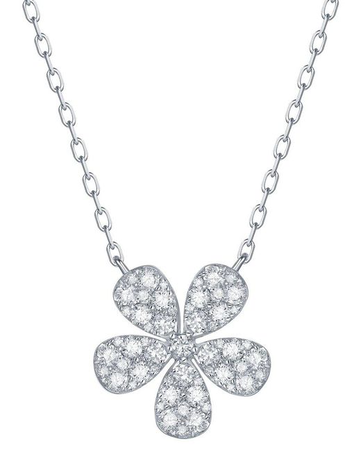 Sabrina Designs Metallic 14K 0.70 Ct. Tw. Diamond Flower Necklace