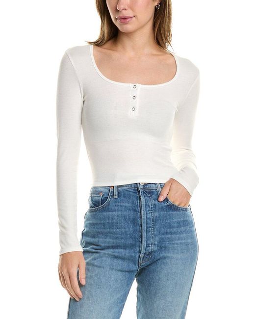 AIDEN White Ribbed Top