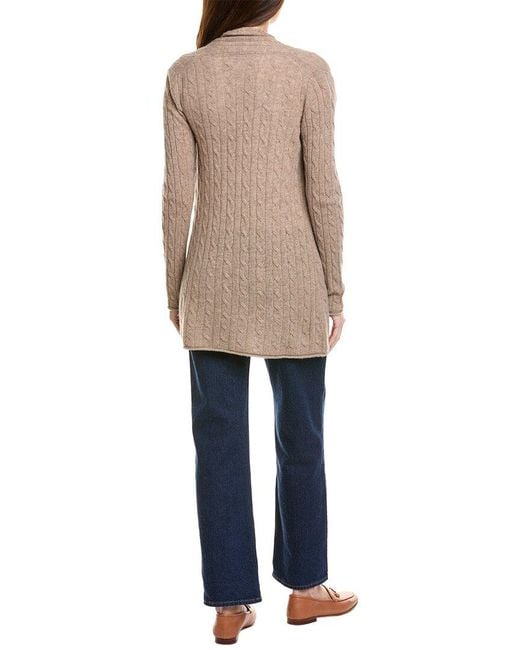Hannah Rose Blue Breezy Cable Wool & Cashmere-Blend Duster