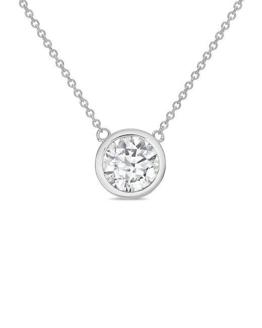 Diana M Metallic Diana M. 14K 3.00 Ct. Tw. Lab-Grown Diamond Pendant Necklace