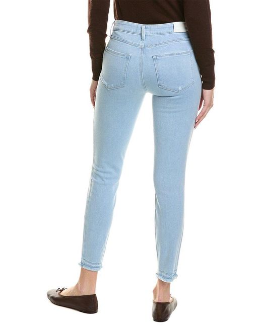 PAIGE Blue Hoxton Ankle Macaron Distressed Skinny Leg Jean