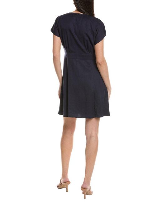JLuxe Blue Linen-Blend Mini Dress