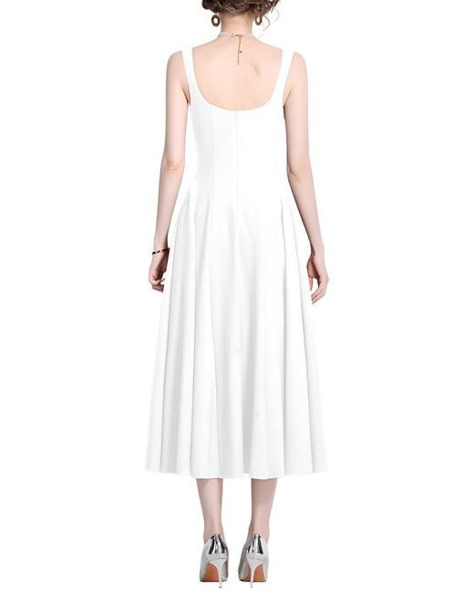 DZA White Sleeveless Midi Dress