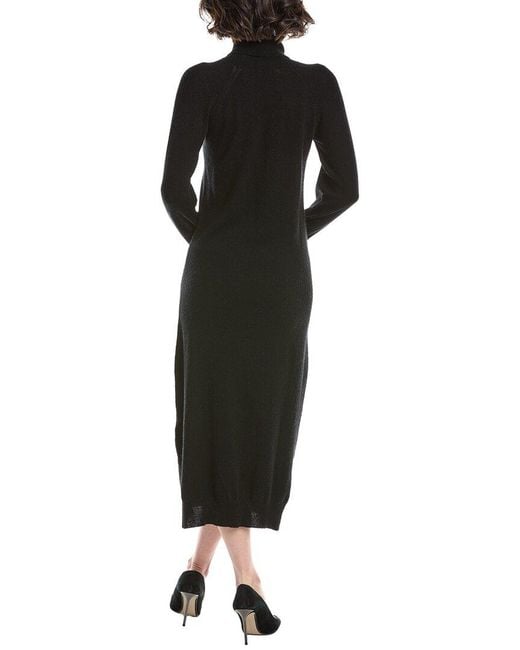 Brodie Cashmere Black Turtleneck Wool & Cashmere-Blend Sweaterdress