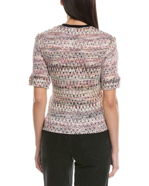 Missoni Multicolor Zig Zag Patterned Cropped Knit Top