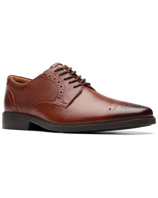 Clarks Brown Lite Tie Leather Oxford for men