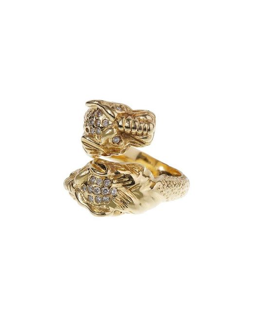 Gucci Metallic 18K 0.40 Ct. Tw. Diamond Tiger Ring (Authentic Pre-Owned)