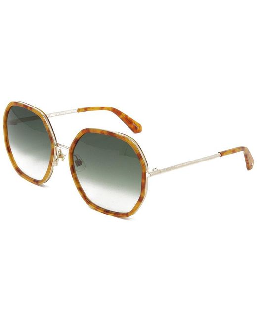 Kate Spade Metallic Round Green Gradient Lens Sunglasses