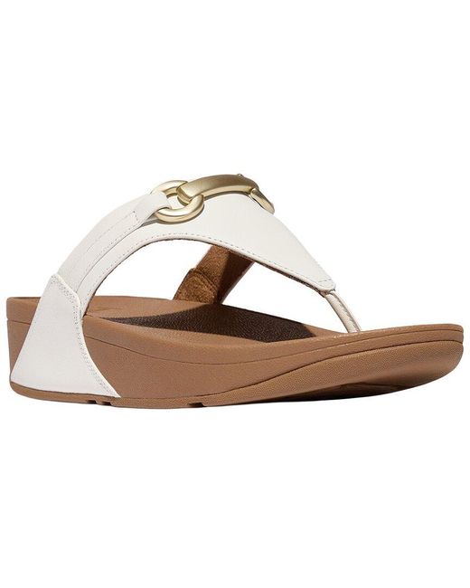 Fitflop White Toe-Post Leather Sandal