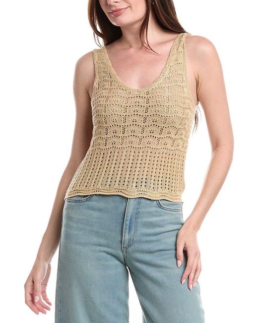 Joseph A Blue Pointelle Tank